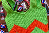 close up tunisian crochet stitch halloween bag texture