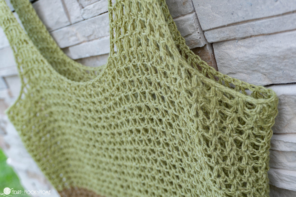 back view of basic crochet tank top pattern fit