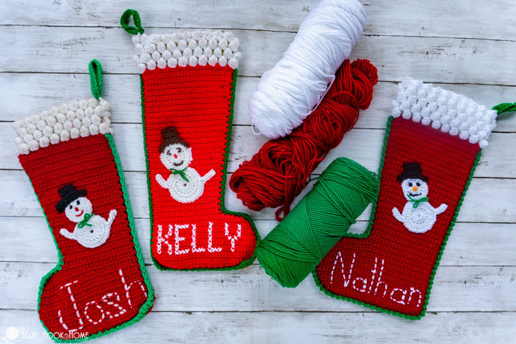 crochet christmas stocking stitch detail vintage texture