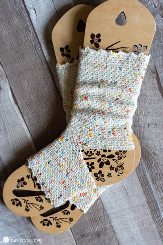 crochet yoga socks worn for pilates and home comfort