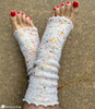side view crochet yoga socks open heel and toe design